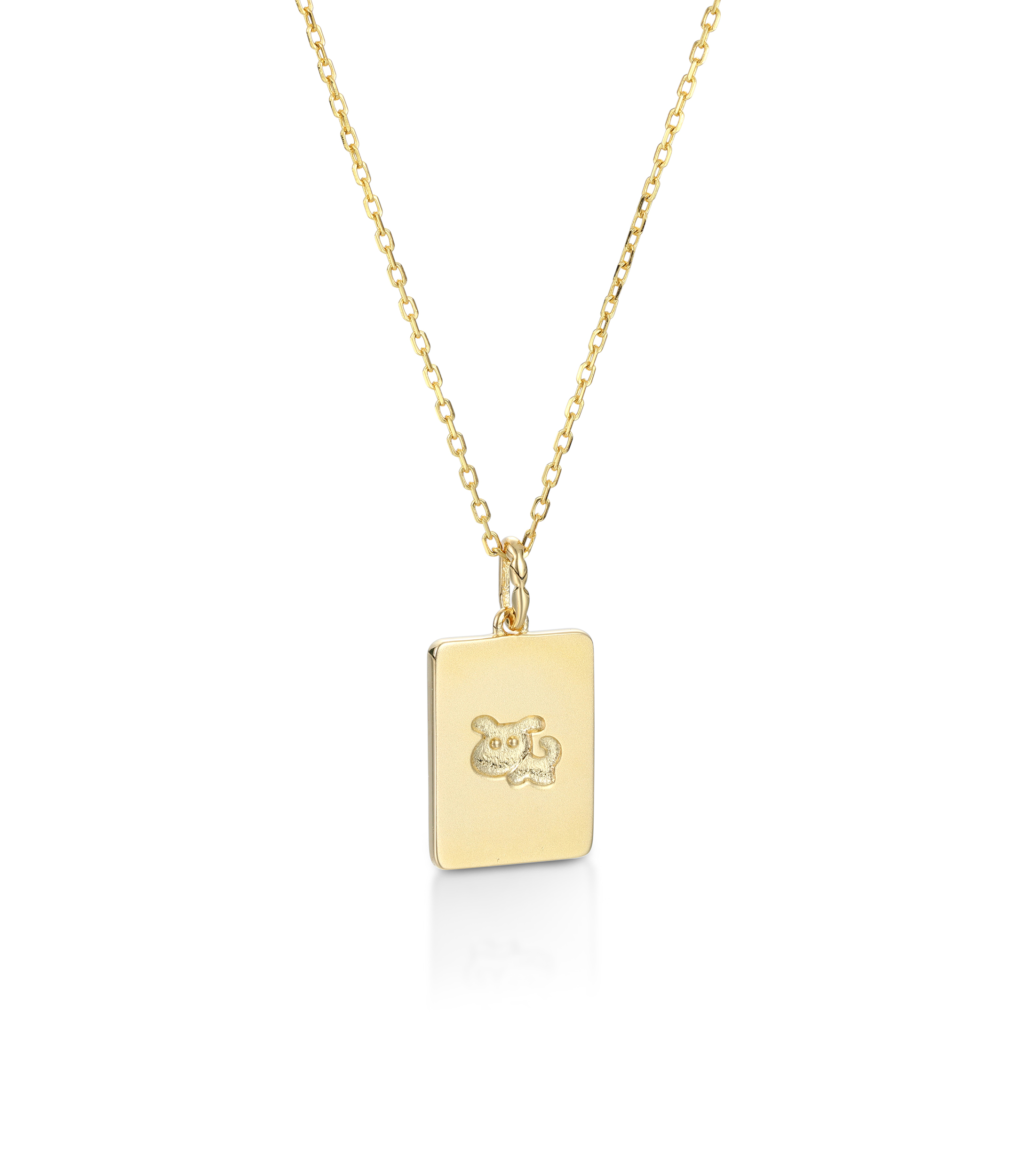 Customized Name and Puppy Picture Square Pendant Necklace – Personalized Pet Jewelry Gift