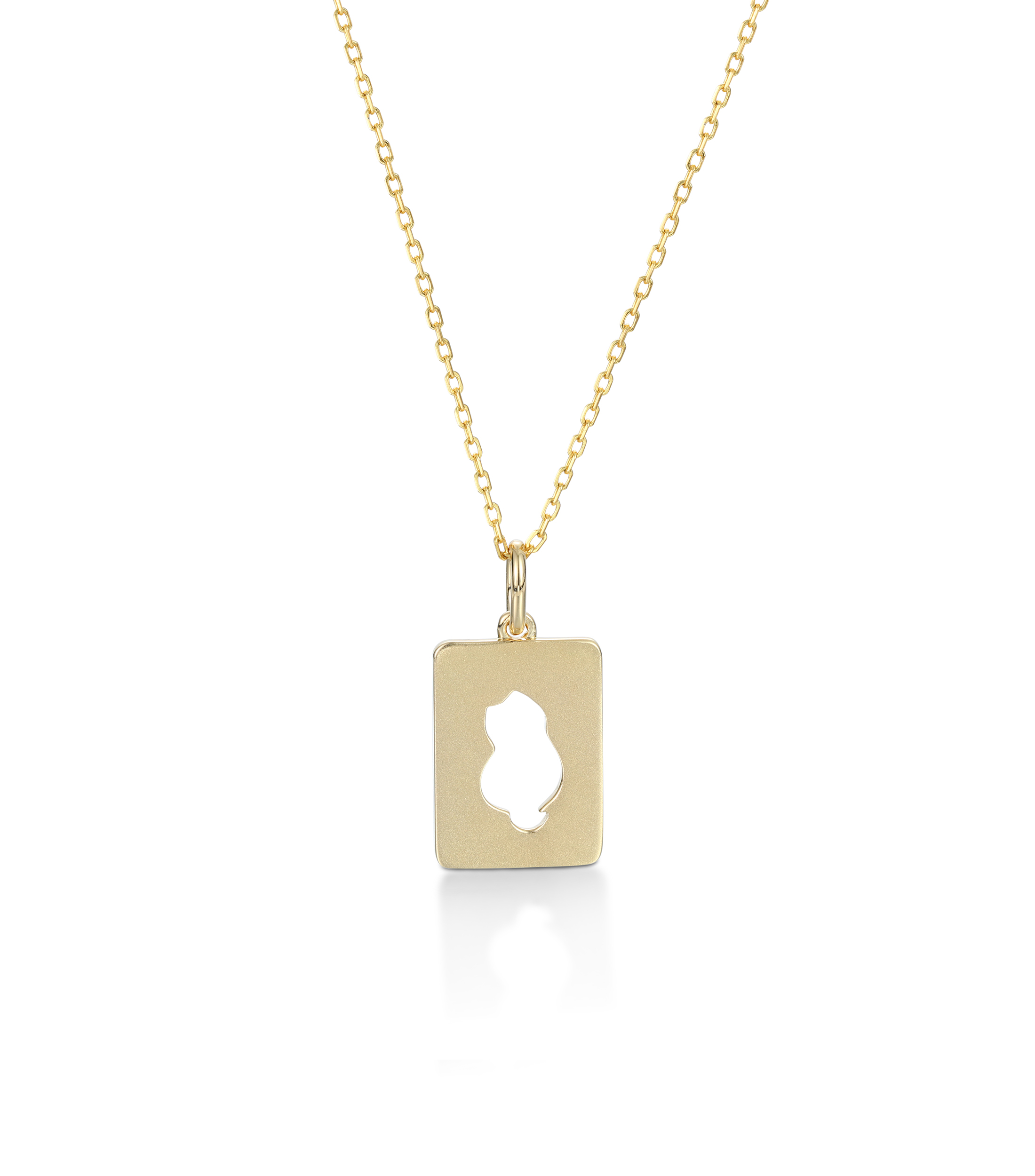 Customized Name Delicate Square Pendant Necklace with Hollow Cat Center – Personalized Pet Jewelry Gift