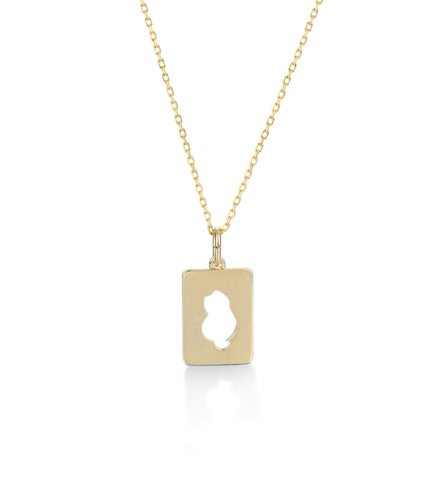 Customized Name Delicate Square Pendant Necklace with Hollow Cat Center – Personalized Pet Jewelry Gift