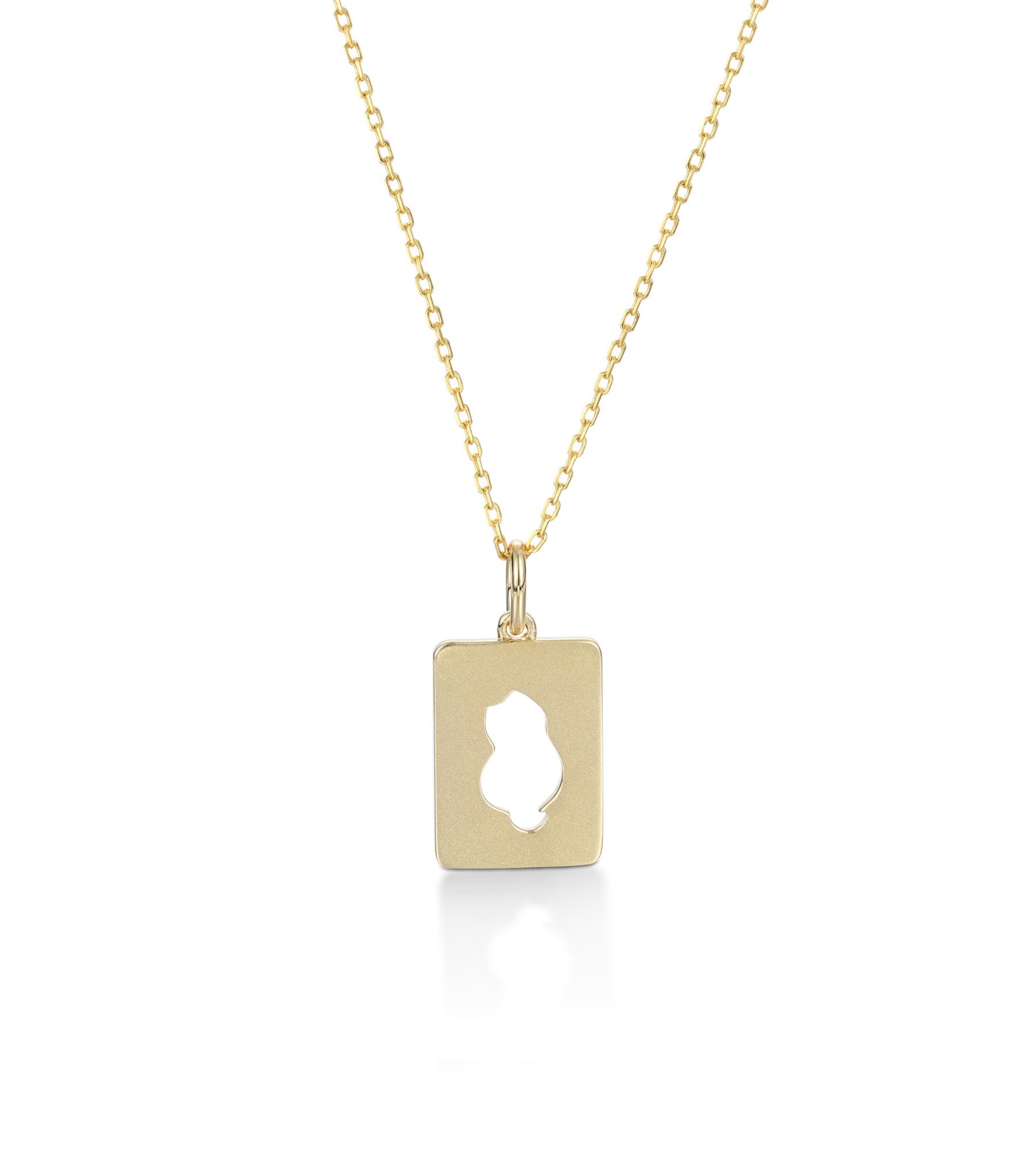 Customized Name Delicate Square Pendant Necklace with Hollow Cat Center – Personalized Pet Jewelry Gift