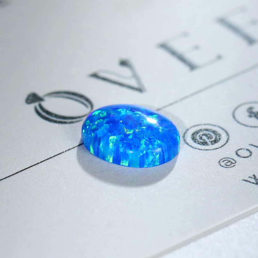 1.5 Carat Oval Cut Lab Grown Blue Opal Loose Stone