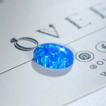 1.5 Carat Oval Cut Lab Grown Blue Opal Loose Stone