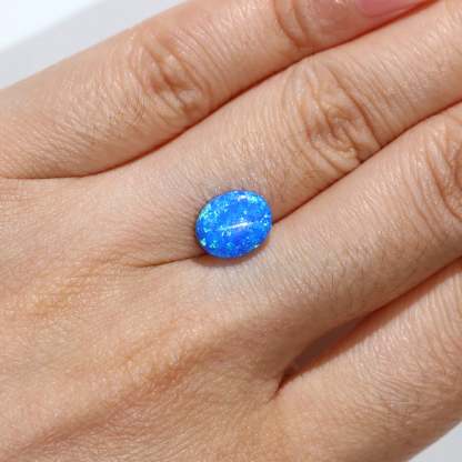 1.5 Carat Oval Cut Lab Grown Blue Opal Loose Stone