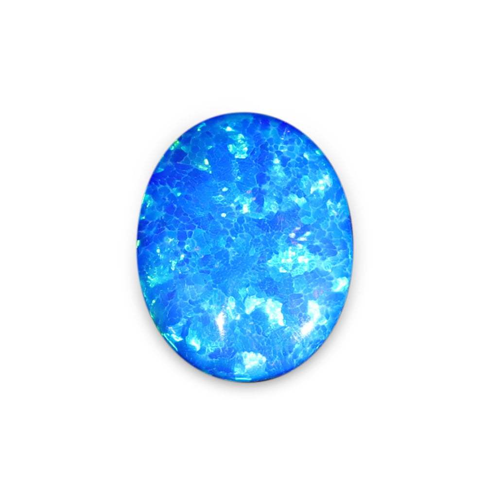 1.5 Carat Oval Cut Lab Grown Blue Opal Loose Stone
