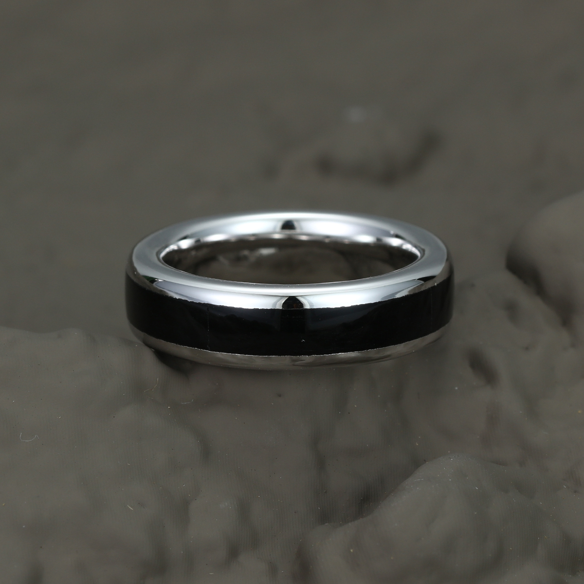 Unique Black Onyx Wedding Band – Solid Gold Stacking Matching Rings for Men – Gift for Him – Comfort Fit (8mm, 6mm, 4mm)