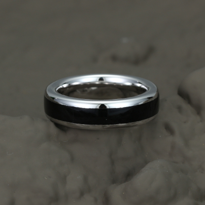 Unique Black Onyx Wedding Band – Solid Gold Stacking Matching Rings for Men – Gift for Him – Comfort Fit (8mm, 6mm, 4mm)