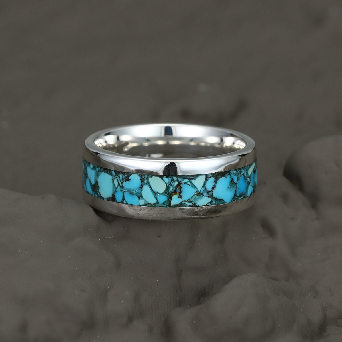 Turquoise Ring Men's Wedding Bands with Turquoise Rings