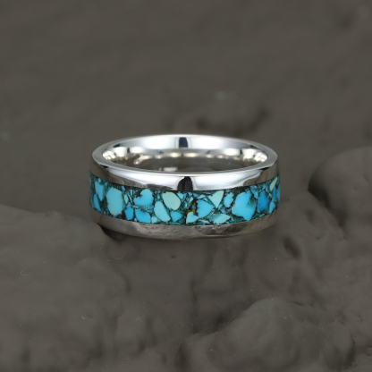 Turquoise Ring Men's Wedding Bands with Turquoise Rings