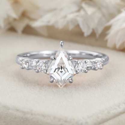 1 CT Kite Cut Moissanite Engagement Ring Vintage Rose gold Diamond Engagement Ring Promise Ring Wedding Ring Gifts For Her