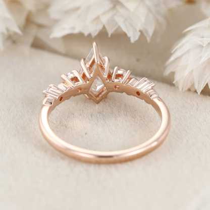 1 CT Kite Cut Moissanite Engagement Ring Vintage Rose gold Diamond Engagement Ring Promise Ring Wedding Ring Gifts For Her