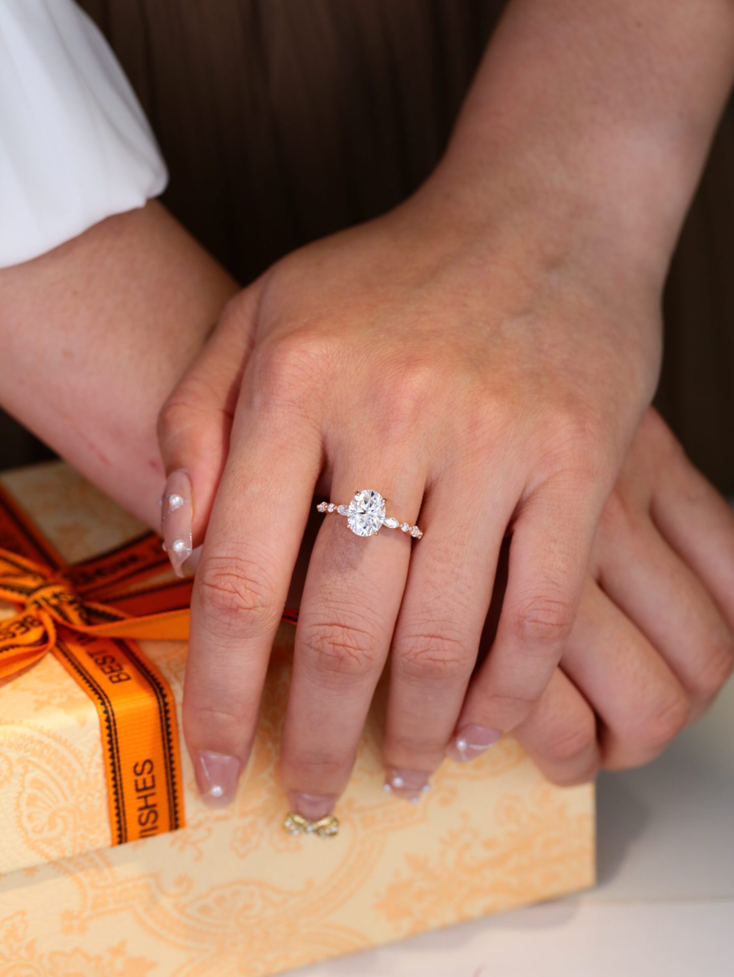  2 Carat Oval Solitaire bridal Moissanite Engagement Ring In 10k Rose Gold