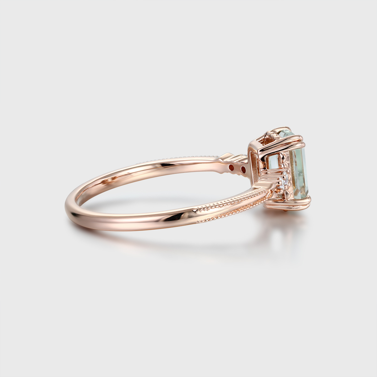 5x7mm Emerald cut Montana sapphire engagement Ring 14K Solid gold ring