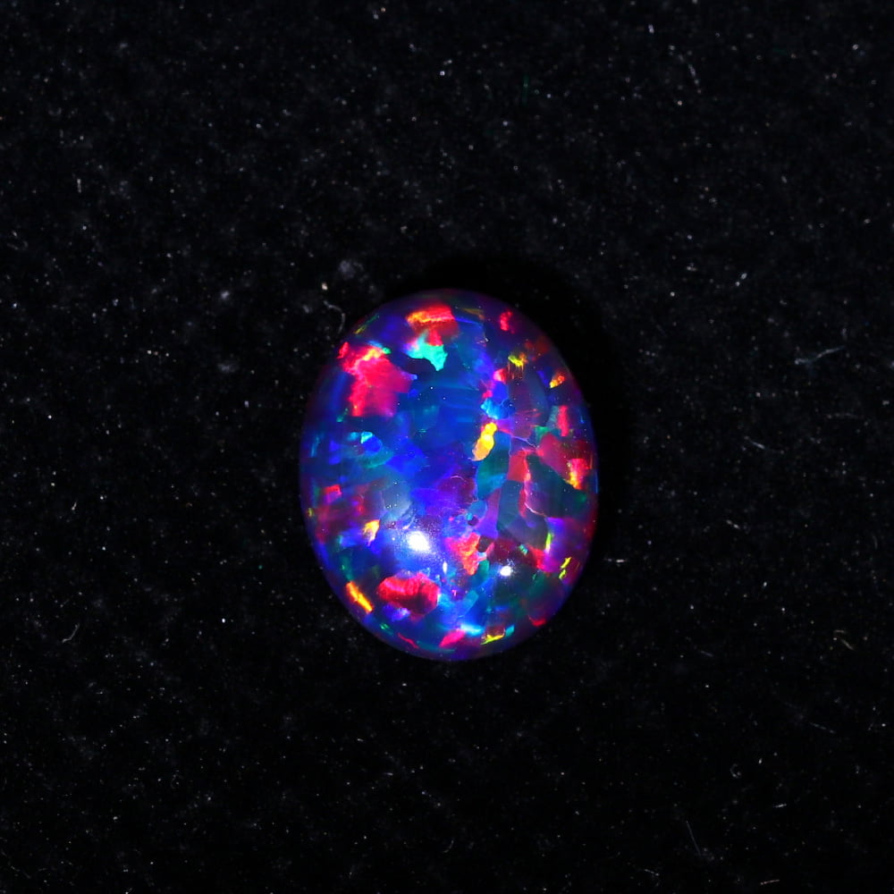 2.2 Carat Oval Cut Lab Grown Black Opal Loose Stone