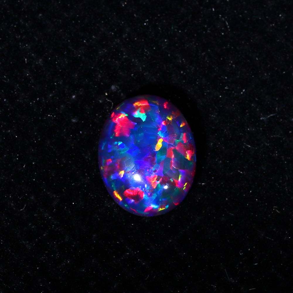 2.2 Carat Oval Cut Lab Grown Black Opal Loose Stone