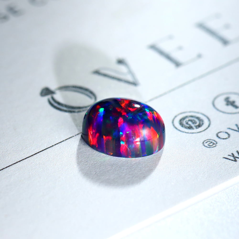 2.2 Carat Oval Cut Lab Grown Black Opal Loose Stone