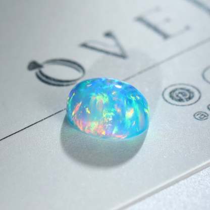 2.2 Carat Oval Cut Lab Grown Blue Opal Loose Stone