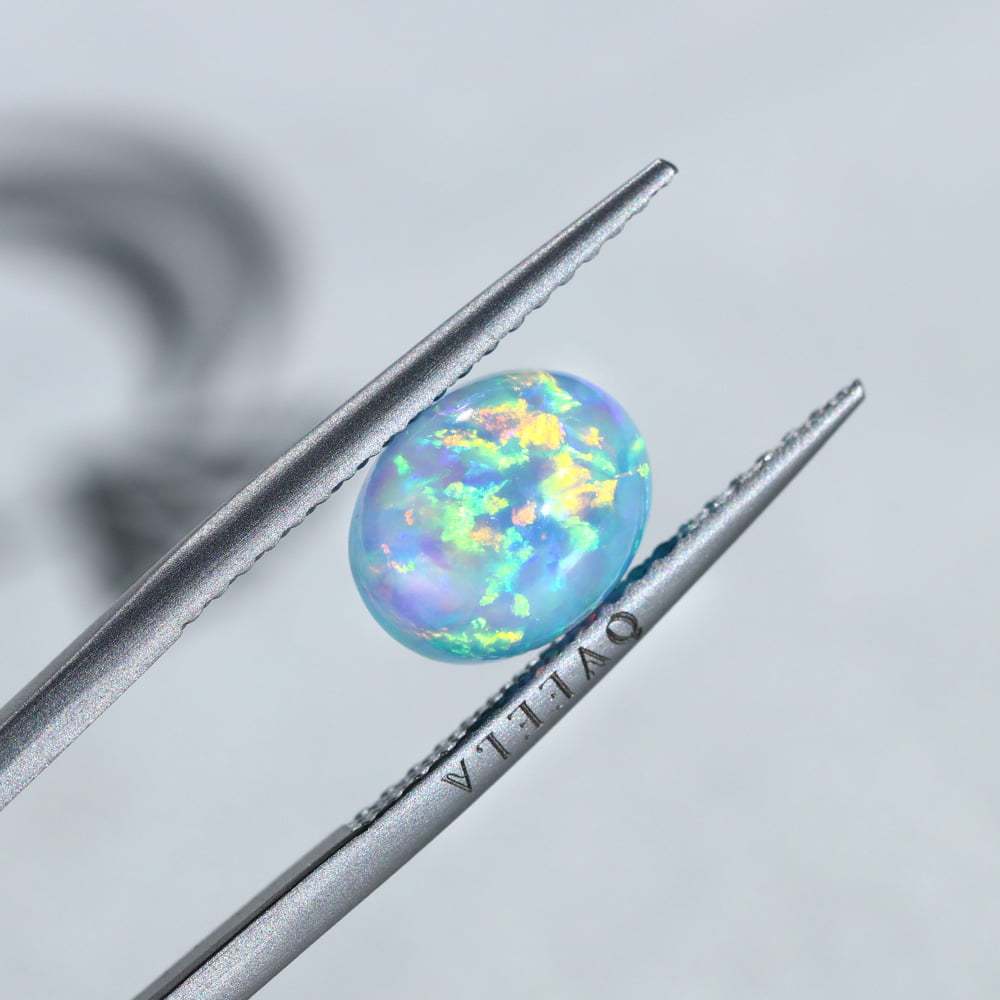2.2 Carat Oval Cut Lab Grown Blue Opal Loose Stone