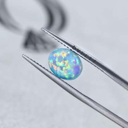 2.2 Carat Oval Cut Lab Grown Blue Opal Loose Stone