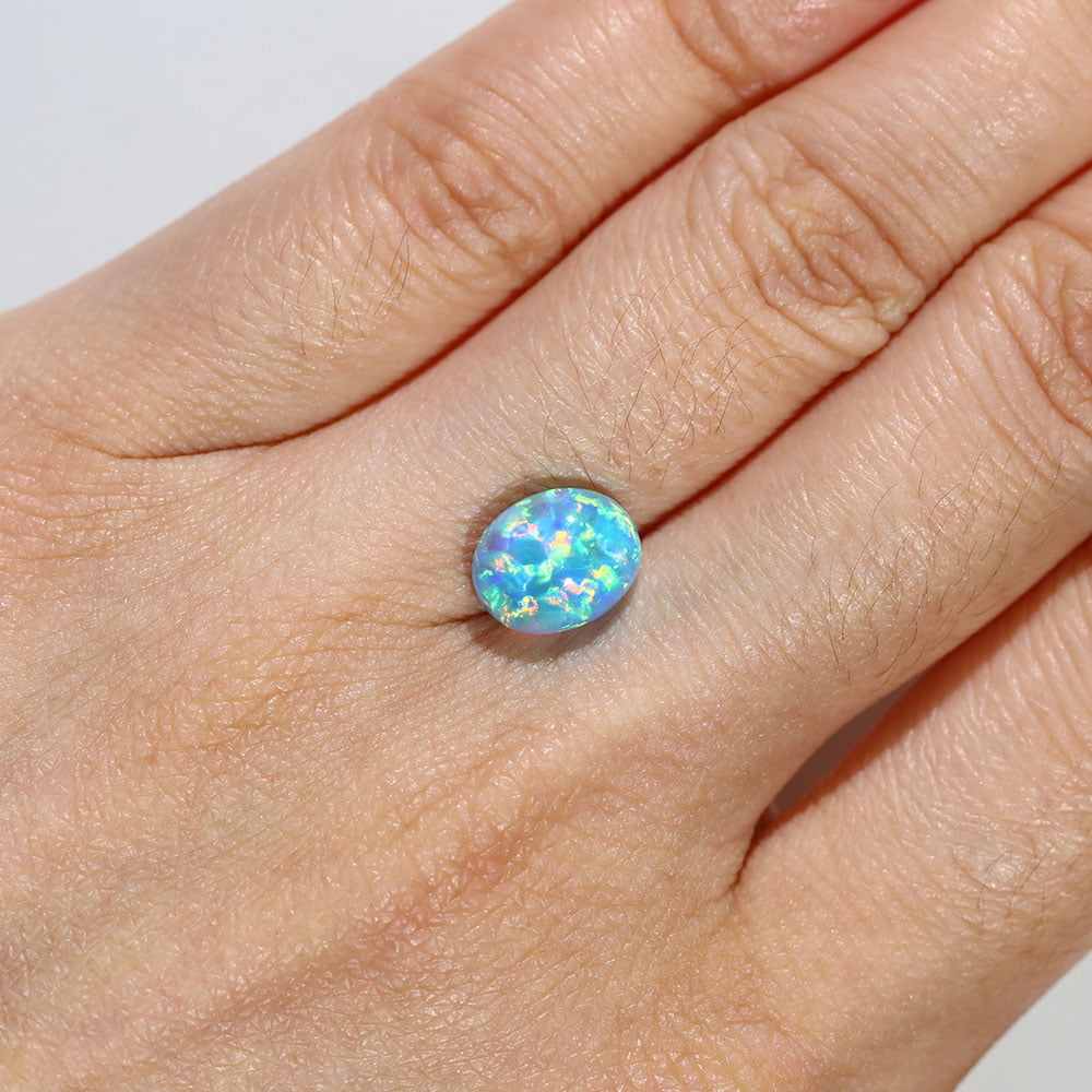 2.2 Carat Oval Cut Lab Grown Blue Opal Loose Stone
