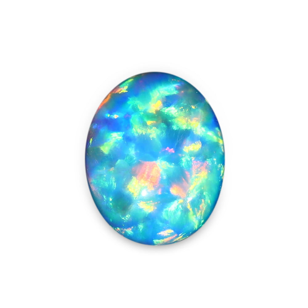 2.2 Carat Oval Cut Lab Grown Blue Opal Loose Stone