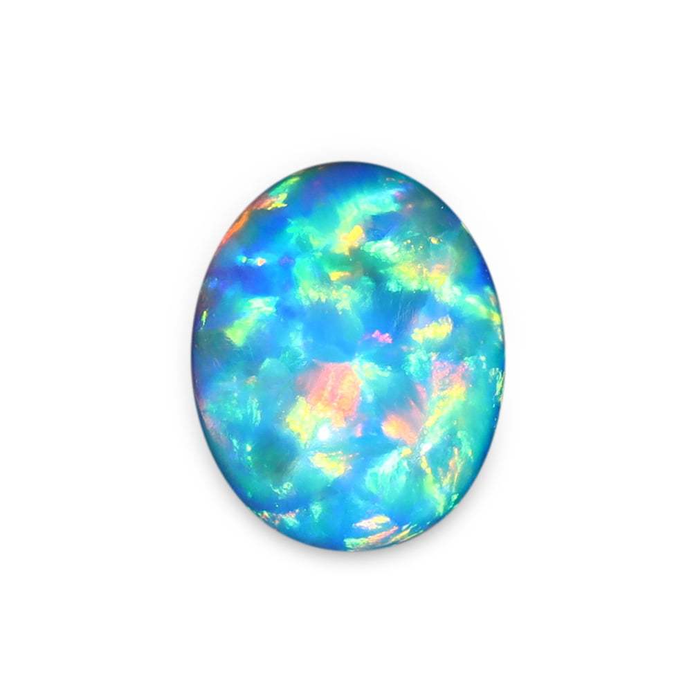 2.2 Carat Oval Cut Lab Grown Blue Opal Loose Stone