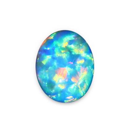 2.2 Carat Oval Cut Lab Grown Blue Opal Loose Stone