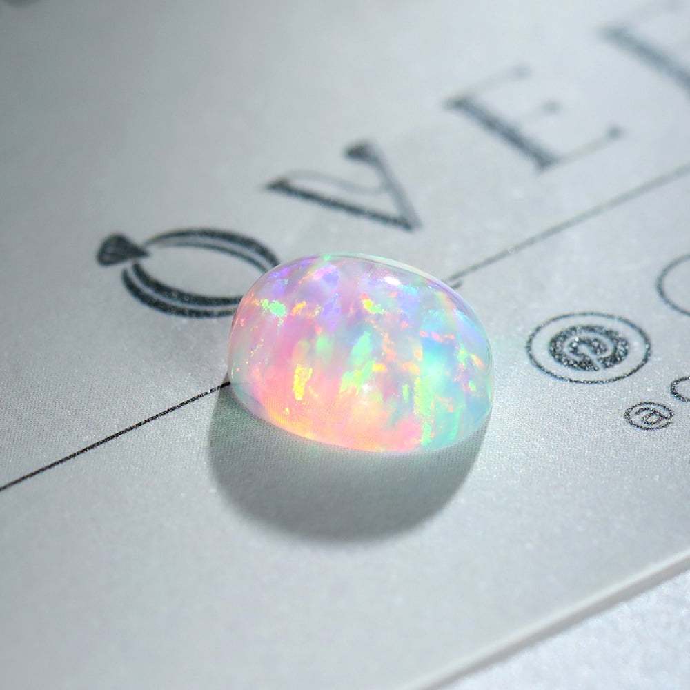 2.2 Carat Oval Cut Lab Grown White Opal Loose Stone