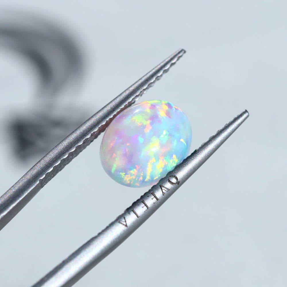 2.2 Carat Oval Cut Lab Grown White Opal Loose Stone