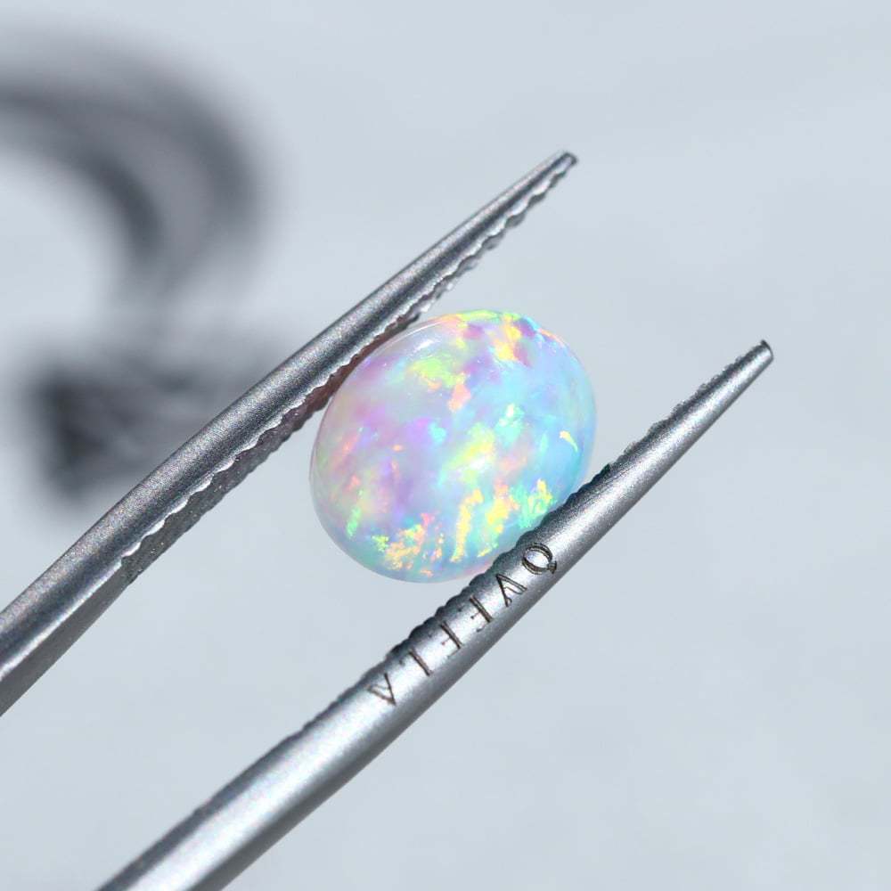 2.2 Carat Oval Cut Lab Grown White Opal Loose Stone
