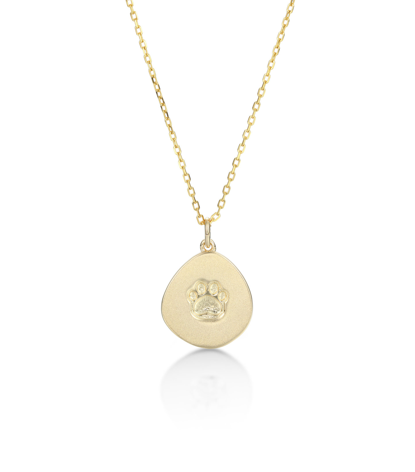 Handmade Customized Family Member Personalized Pet Dog Paw Necklace, Name Necklace, 925 Sterling Silver Set in 14K Gold