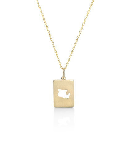 Customized Name and Puppy Picture Square Pendant Necklace – Personalized Pet Jewelry Gift