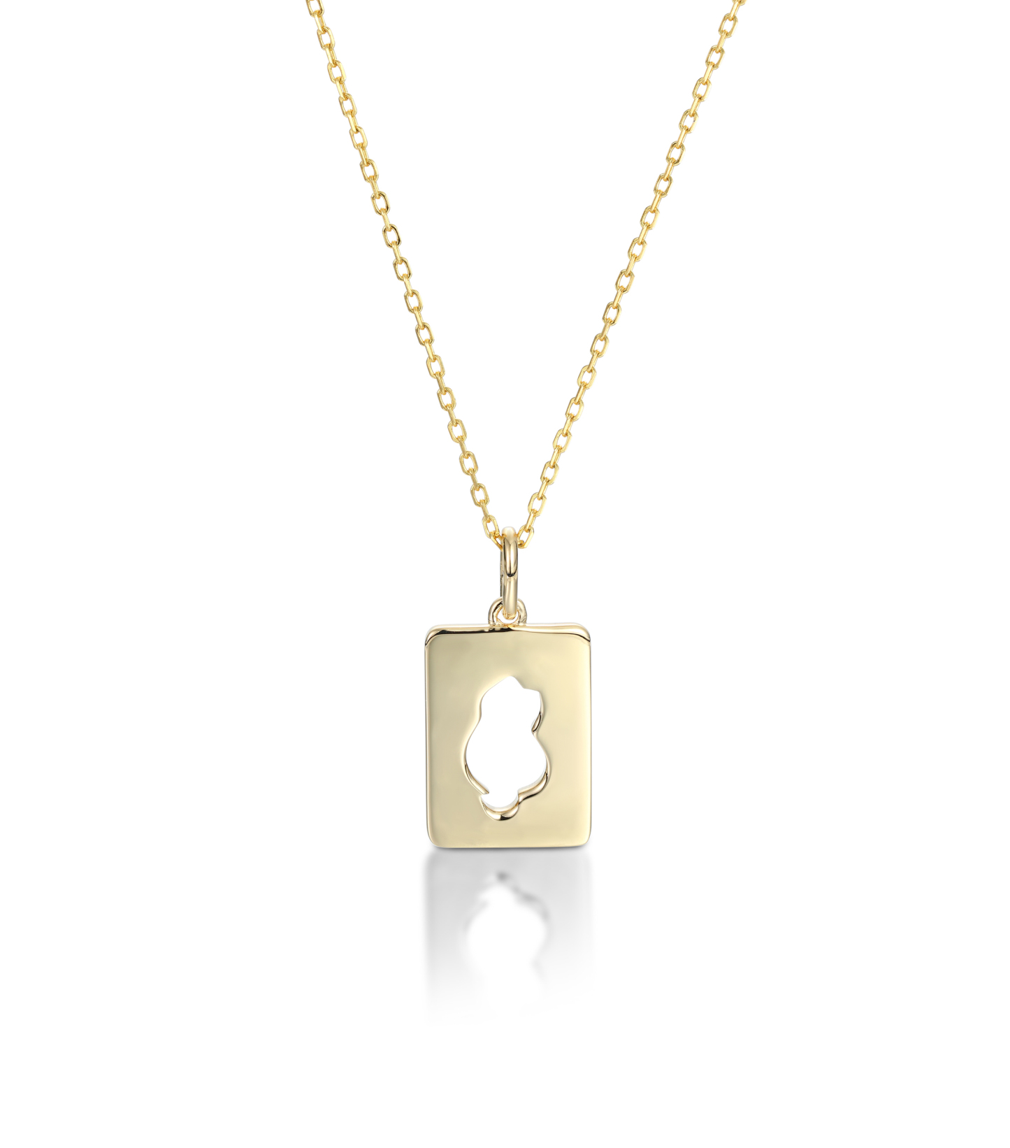 Customized Name Delicate Square Pendant Necklace with Hollow Cat Center – Personalized Pet Jewelry Gift