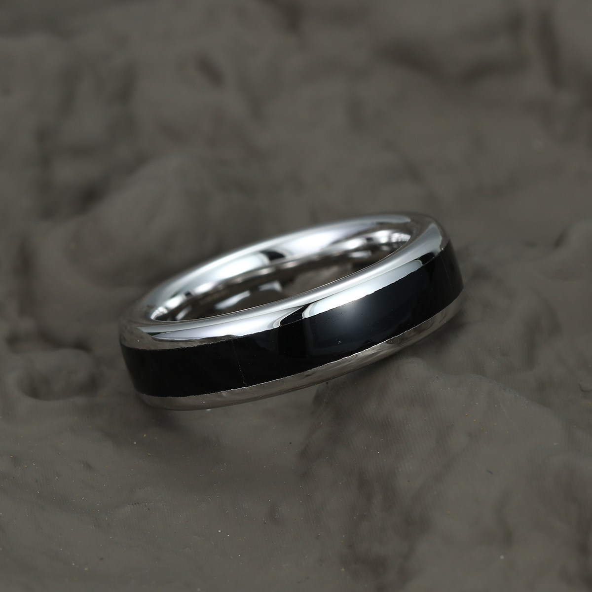 Unique Black Onyx Wedding Band – Solid Gold Stacking Matching Rings for Men – Gift for Him – Comfort Fit (8mm, 6mm, 4mm)