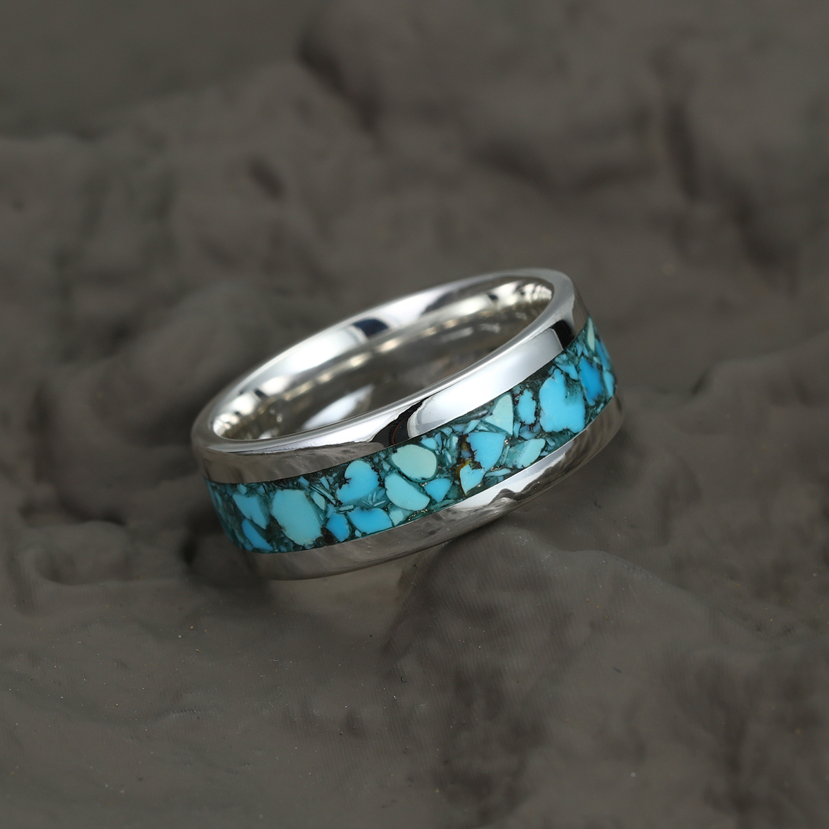 Turquoise Ring Men's Wedding Bands with Turquoise Rings
