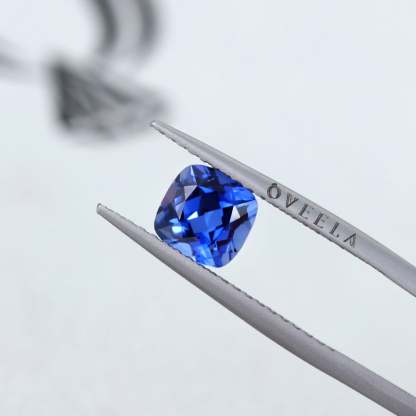 2 Carat Cushion Cut Lab Grown Vivid Blue Sapphire Loose Stone (2)