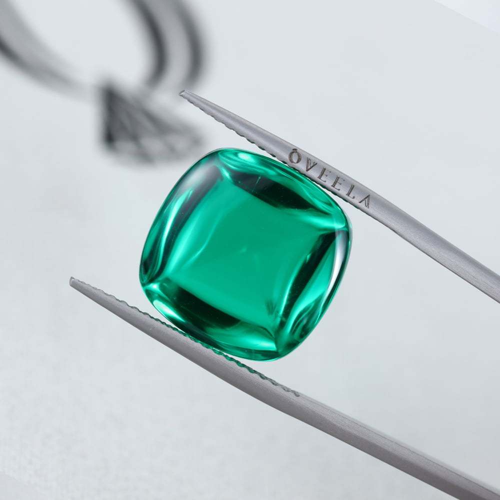 20 Carat Sugar Loaf Cut Lab Grown Green Emerald Loose Stone (2)