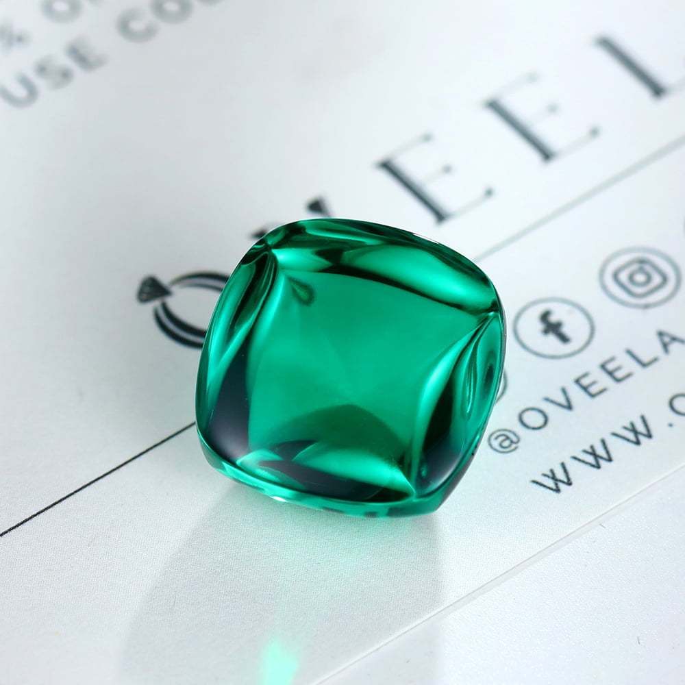 20 Carat Sugar Loaf Cut Lab Grown Green Emerald Loose Stone (2)