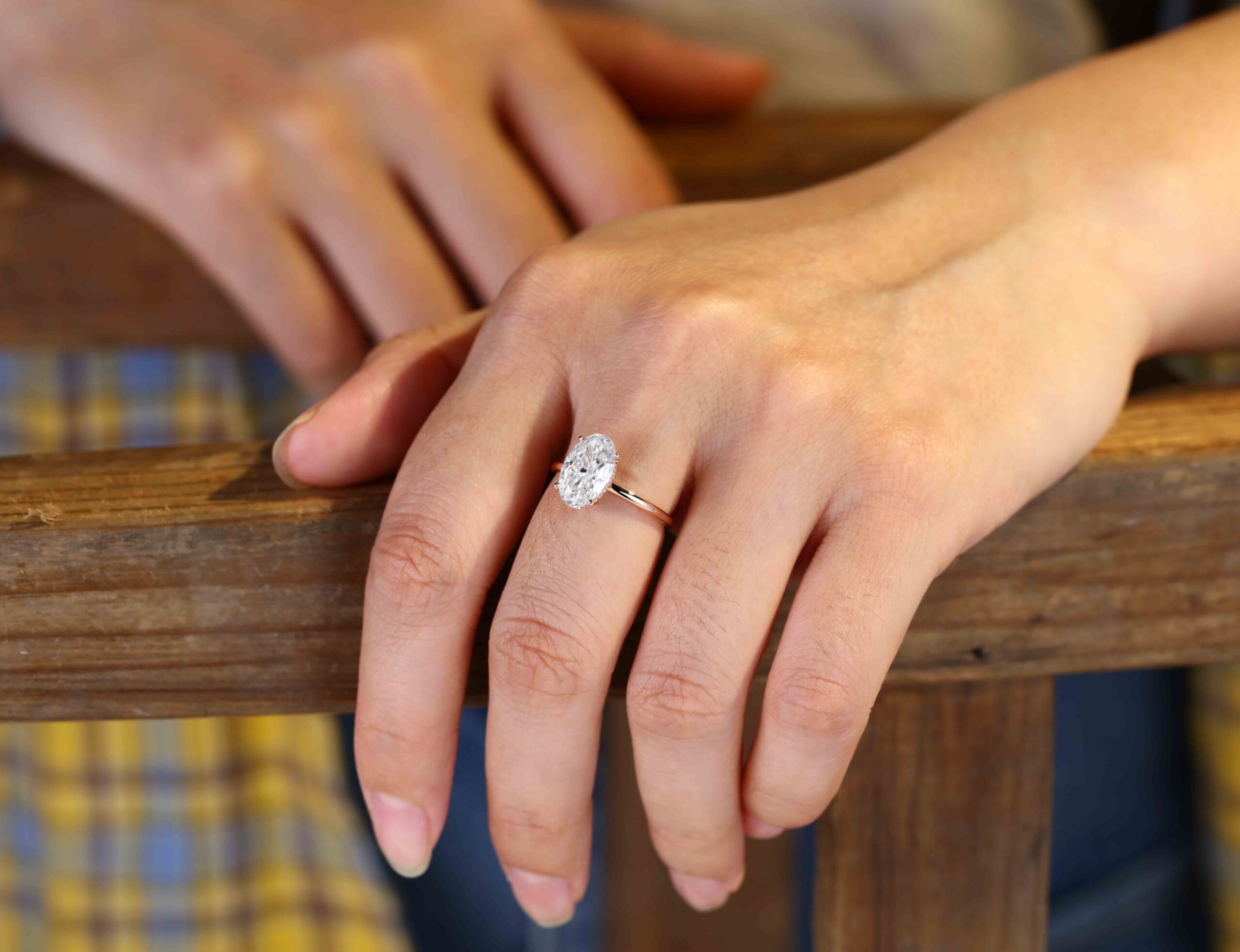 3.0CT Unique Oval Moissanite Engagement Ring Vintage Rose gold engagement ring solitaire engagement ring wedding Promise Anniversary Gift