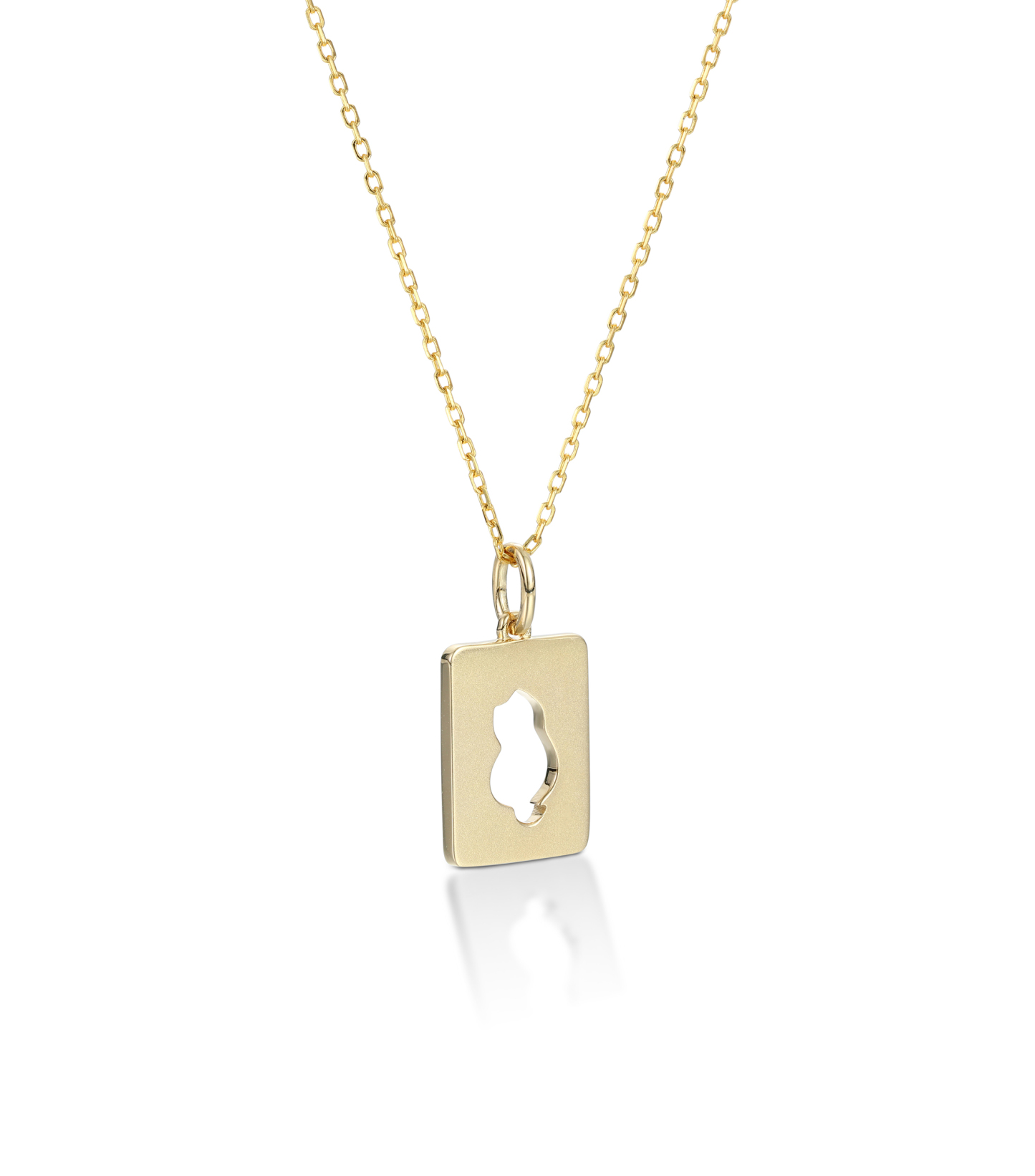 Customized Name Delicate Square Pendant Necklace with Hollow Cat Center – Personalized Pet Jewelry Gift