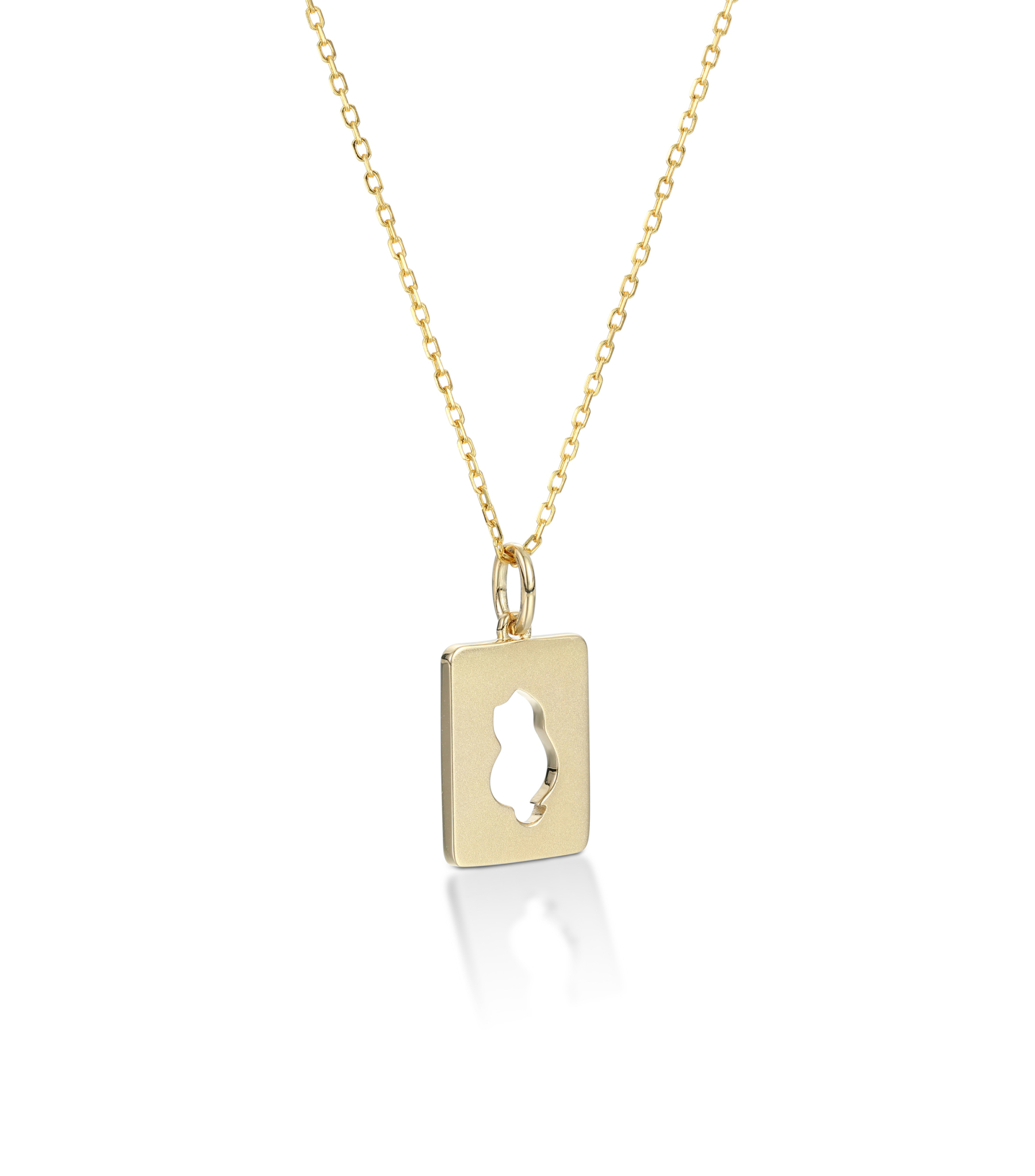 Customized Name Delicate Square Pendant Necklace with Hollow Cat Center – Personalized Pet Jewelry Gift