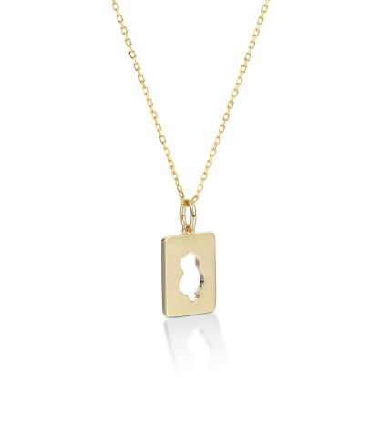 Customized Name Delicate Square Pendant Necklace with Hollow Cat Center – Personalized Pet Jewelry Gift