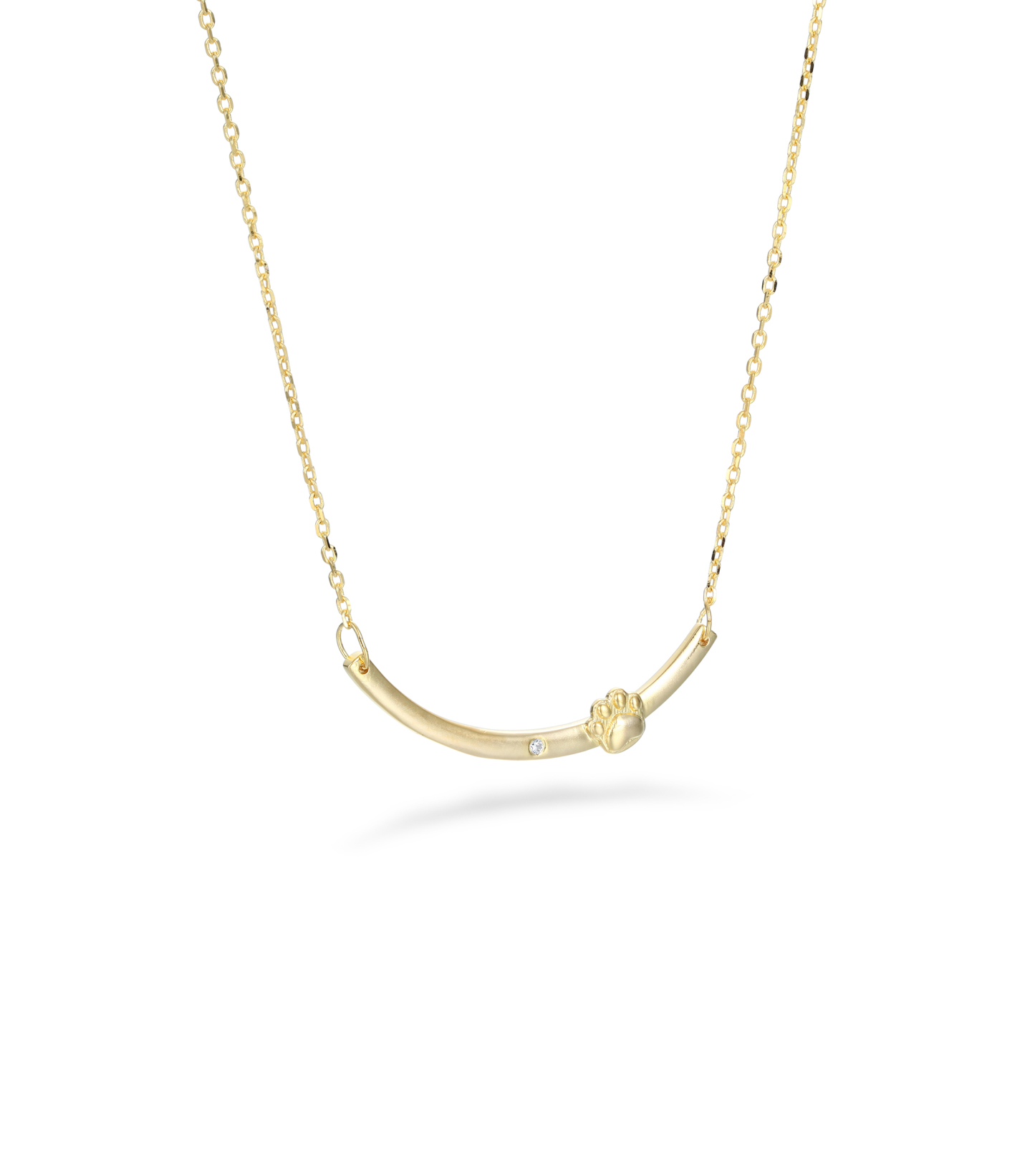 Gold-Plated Pet Paw Element Customizable Birthstone Engraved Name Smile Necklace – Personalized Jewelry for Pet Lovers