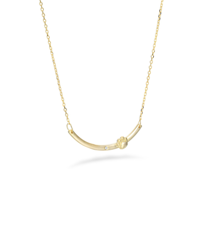 Gold-Plated Pet Paw Element Customizable Birthstone Engraved Name Smile Necklace – Personalized Jewelry for Pet Lovers