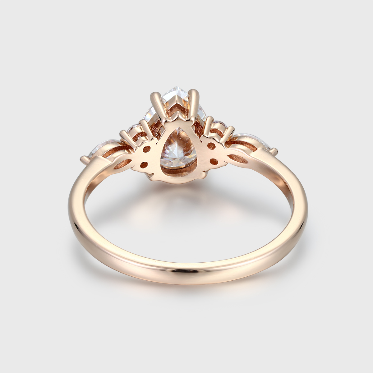 1.5 Carat Pear Shaped Moissanite Engagement Ring – 14K Rose Gold Ethical Anniversary Gift for Her