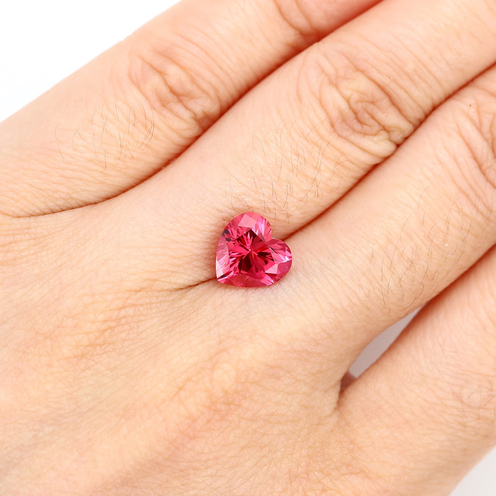 3.5 Carat Heart Cut Lab Grown Ruby Loose Stone (2)