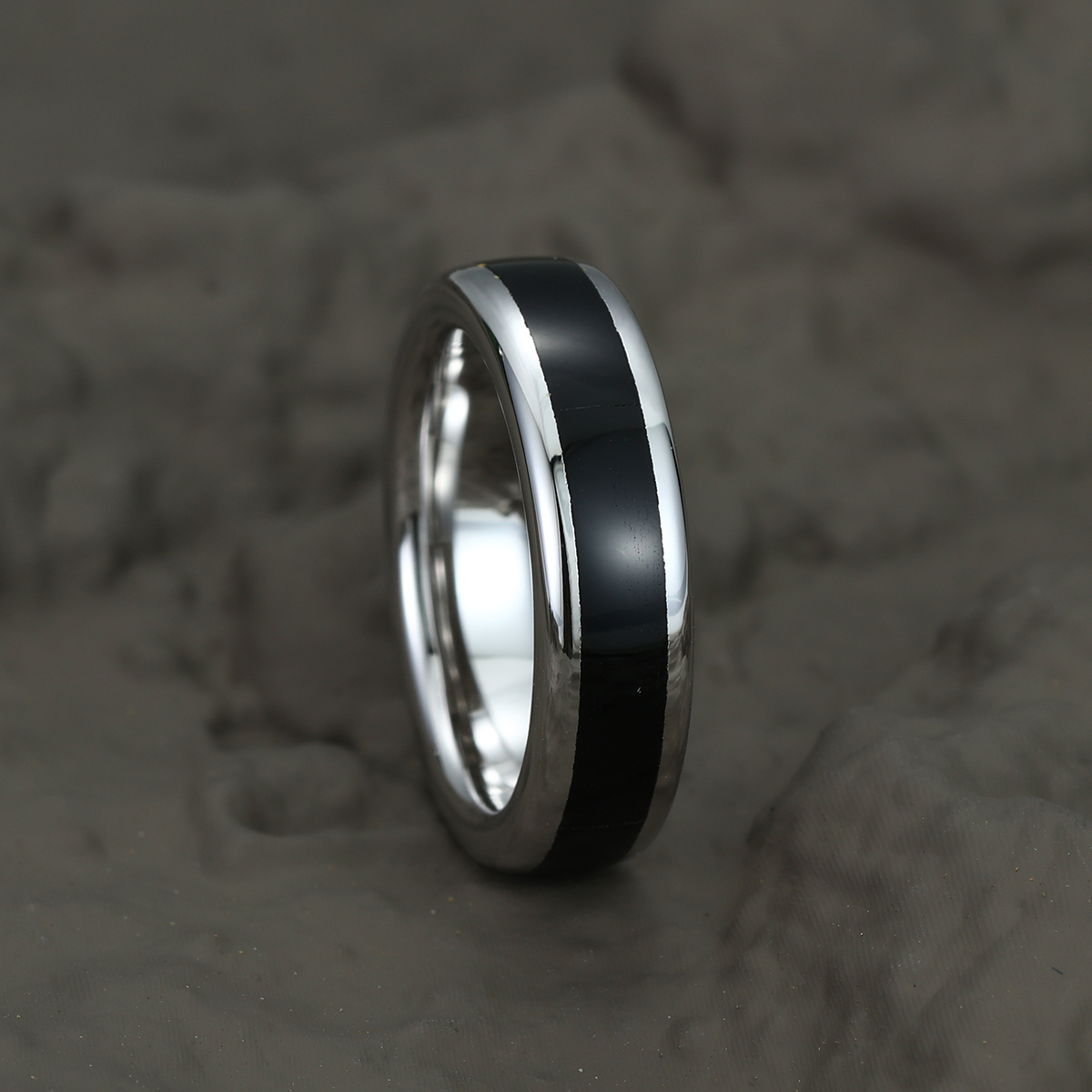 Unique Black Onyx Wedding Band – Solid Gold Stacking Matching Rings for Men – Gift for Him – Comfort Fit (8mm, 6mm, 4mm)