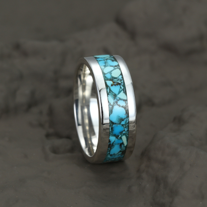 Turquoise Ring Men's Wedding Bands with Turquoise Rings