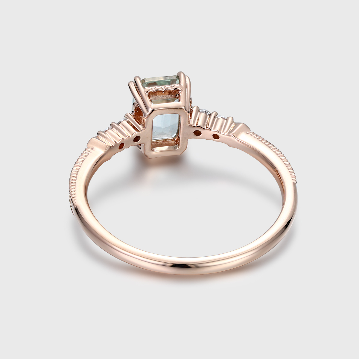 5x7mm Emerald cut Montana sapphire engagement Ring 14K Solid gold ring