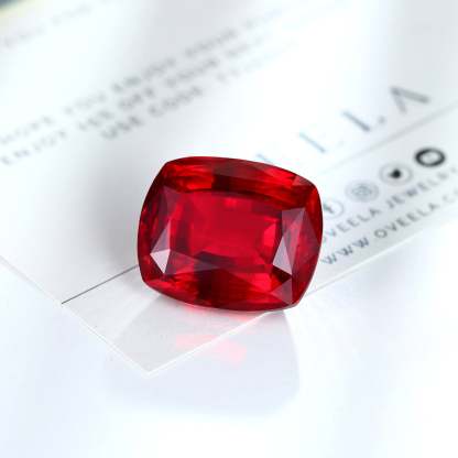 30.4 CT Radiant Cut Lab Grown Ruby Loose Stone