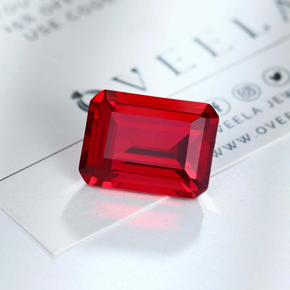 30 Carat Emerald Cut Lab Grown Ruby Loose Stone (Custom-made for Paul in the Ga)